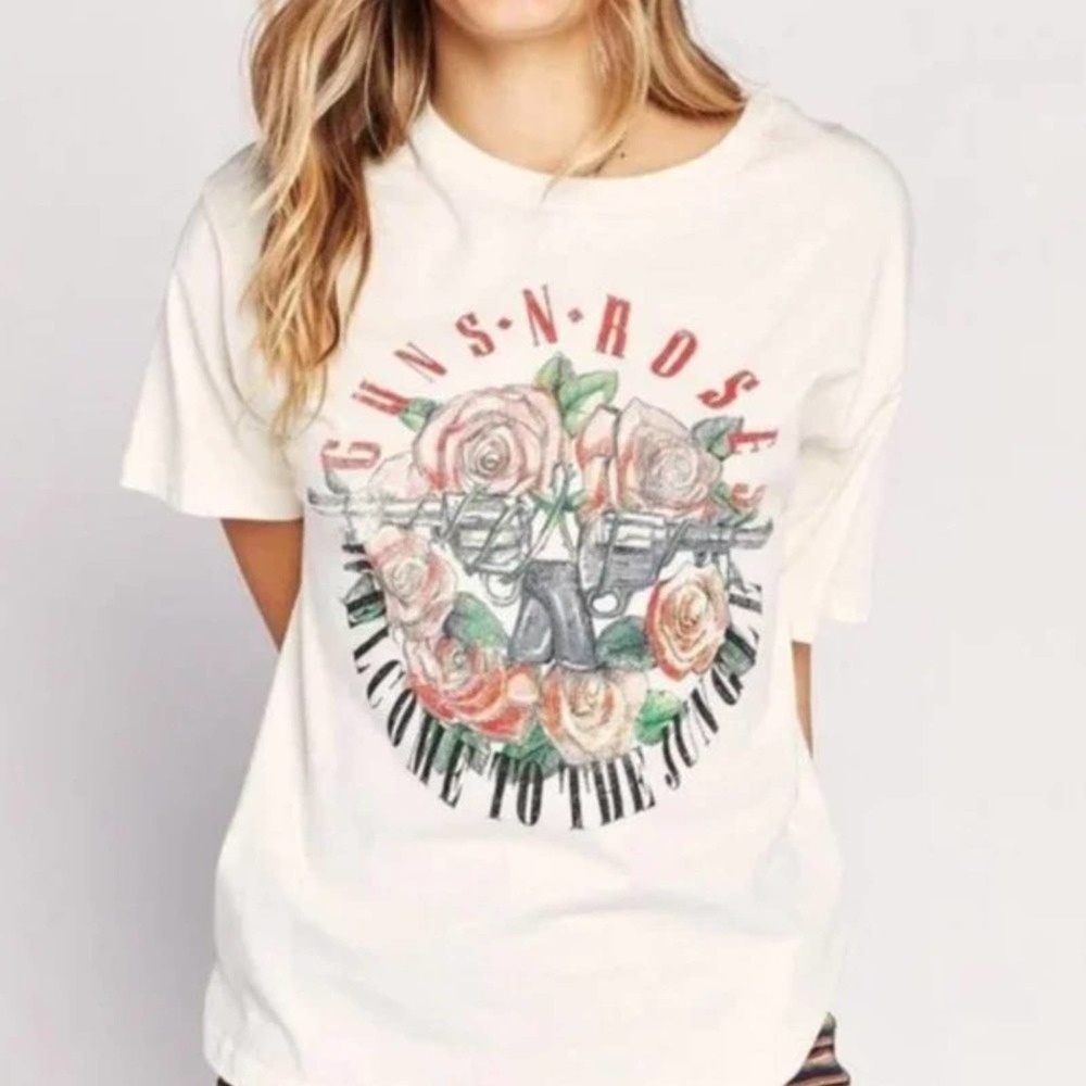 DAYDREAMER NWOT Guns N Roses Classic Boyfriend Tee Retro Vintage M White Red
